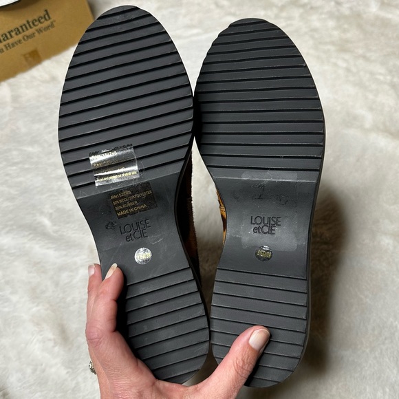 NWOB Louise et Cie Zareb Leopard Print Calf Hair Ankle Booties Women’s 8.5 - Picture 7 of 11